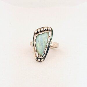 Estate Opal Ring Size 5.75 925 Sterling Silver Freeform Opal Vintage